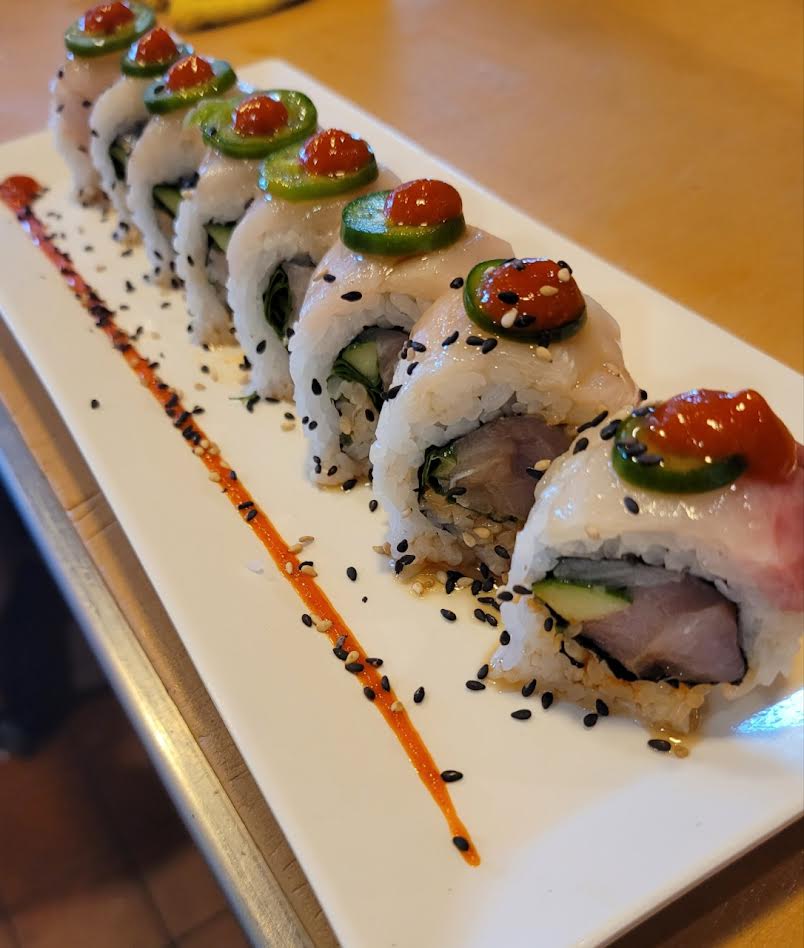 Order Yellowtail Cilantro Roll food online from Jin Sushi store, Downey on bringmethat.com
