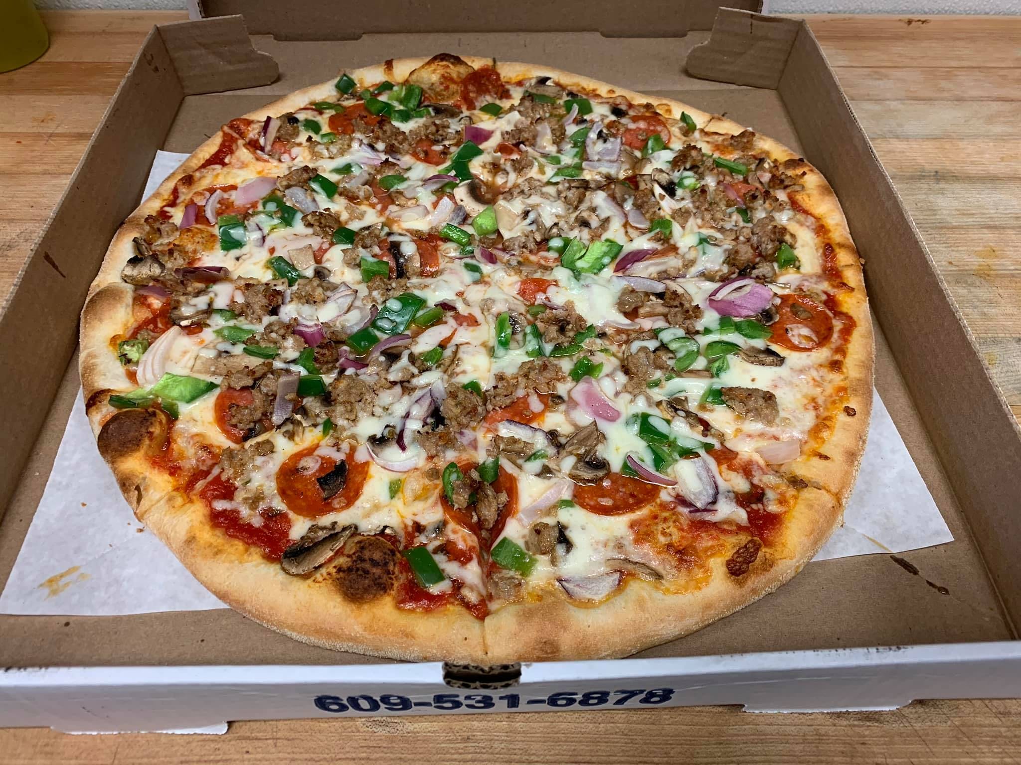 Order "The Works" Pizza - Personal food online from Pizza 541 store, Burlington Townshnip on bringmethat.com
