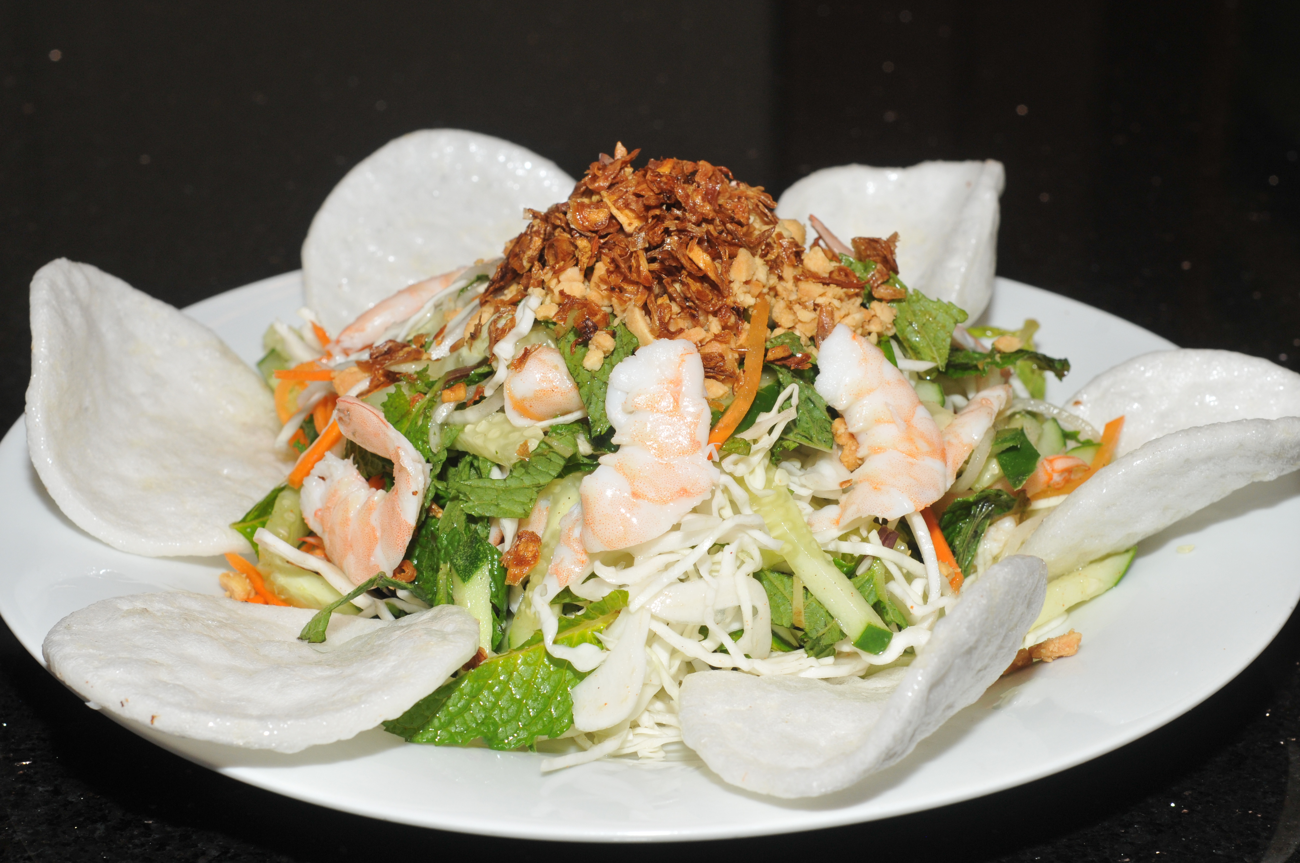 Order 17. Goi Tom Thit/Shrimp and pork salad. food online from Pho Bistro store, Malden on bringmethat.com