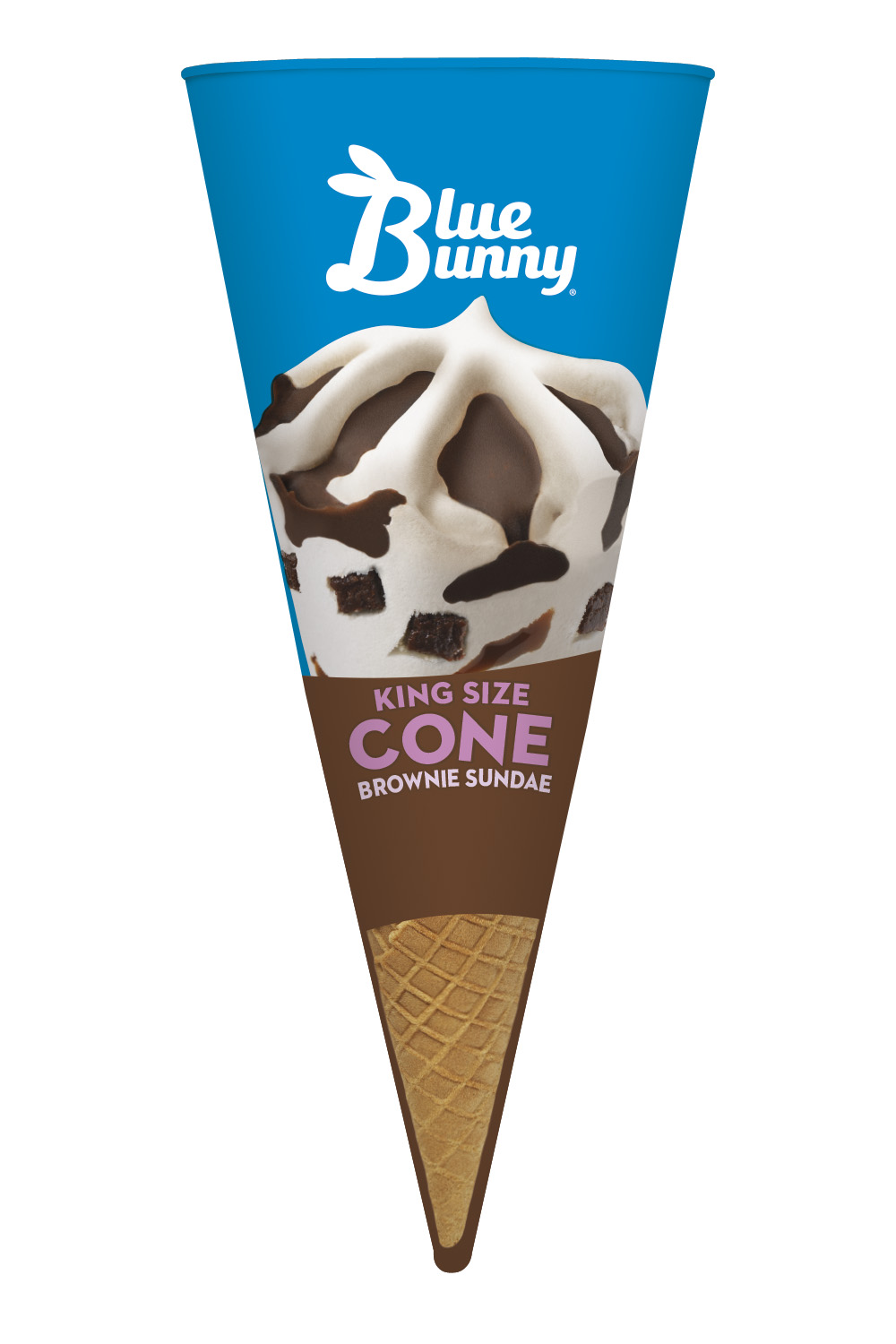 Order Blue Bunny King Size Brownie Sundae Ice Cream Cone  food online from Huck store, Carterville on bringmethat.com