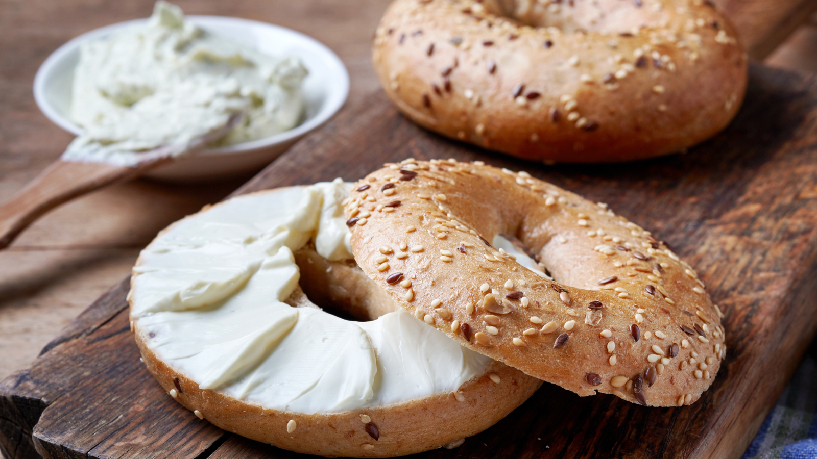 Order Bagel with Cream Cheese food online from The Breakfast Dream store, San Diego on bringmethat.com