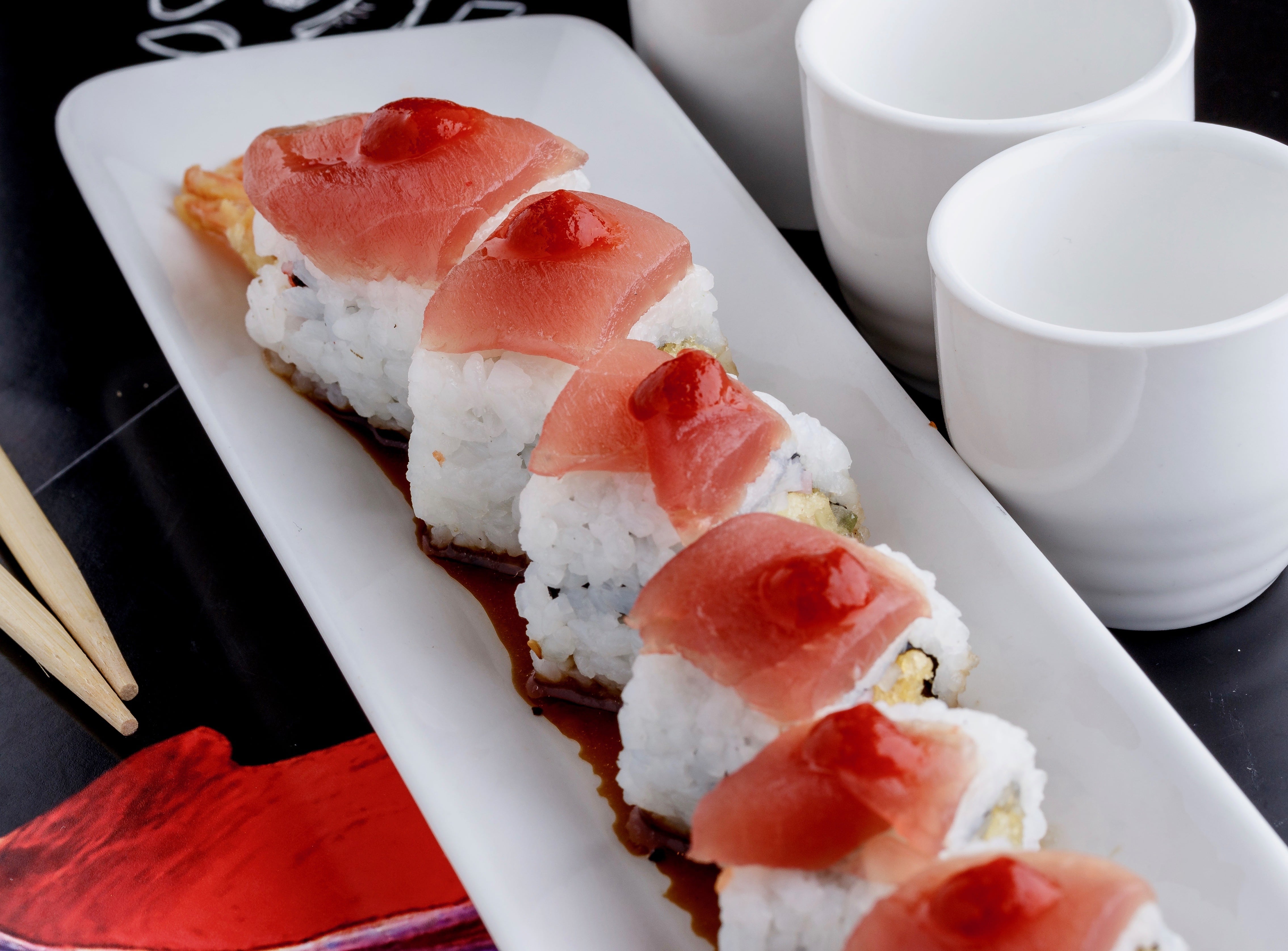 Order Red Dragon Makimono food online from Koi Japanese Sushi Bar & Lounge store, Beaumont on bringmethat.com