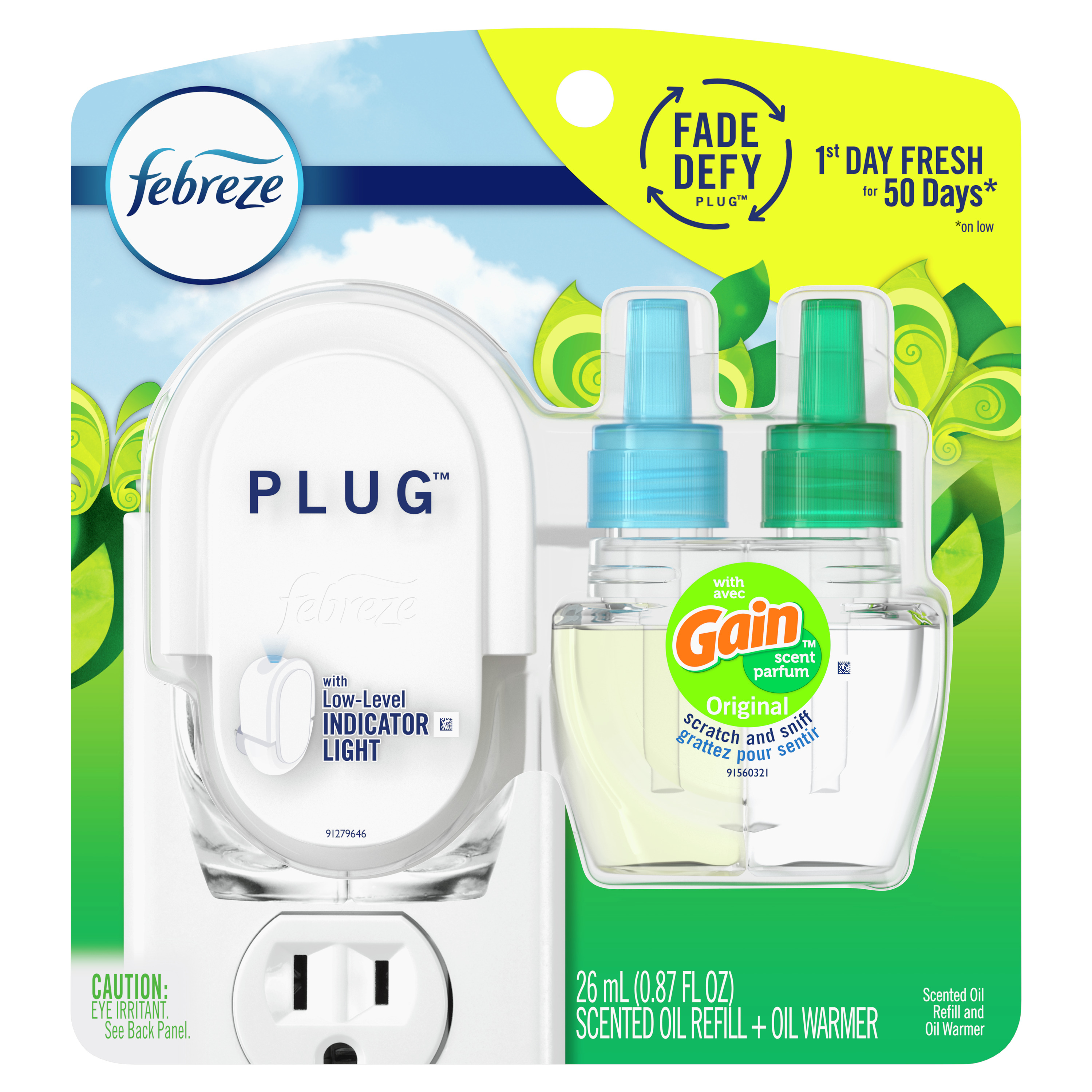 Order Febreze Plug Oil Refill & Oil Warmer, Gain Scent - 0.87 fl oz food online from Rite Aid store, MILLER PLACE on bringmethat.com