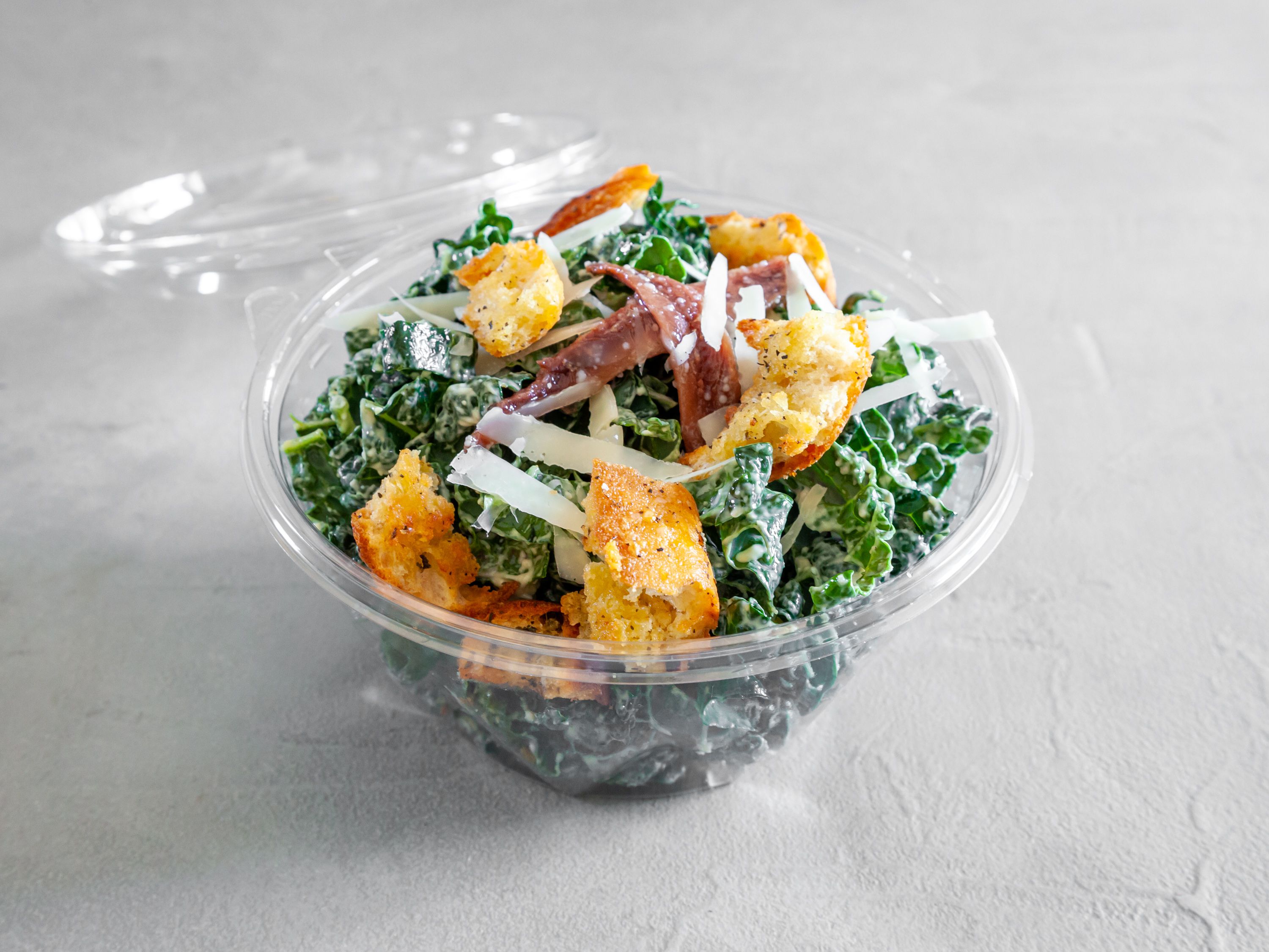 Order Vessel Kale Caesar Salad food online from Urban Dinner Market store, Seattle on bringmethat.com