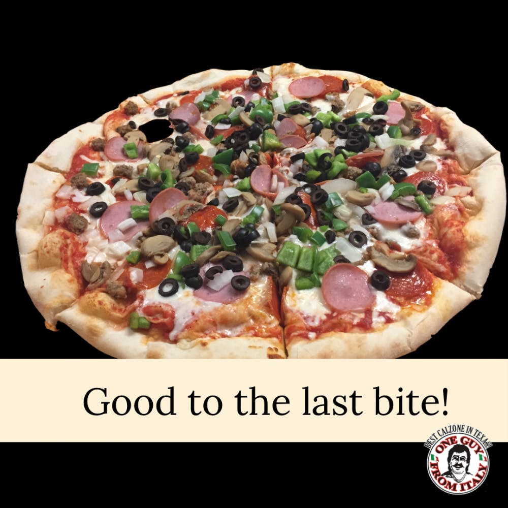 Order Supreme Pizza - Medium 12'' food online from One Guy from Italy Pizza store, Lubbock on bringmethat.com