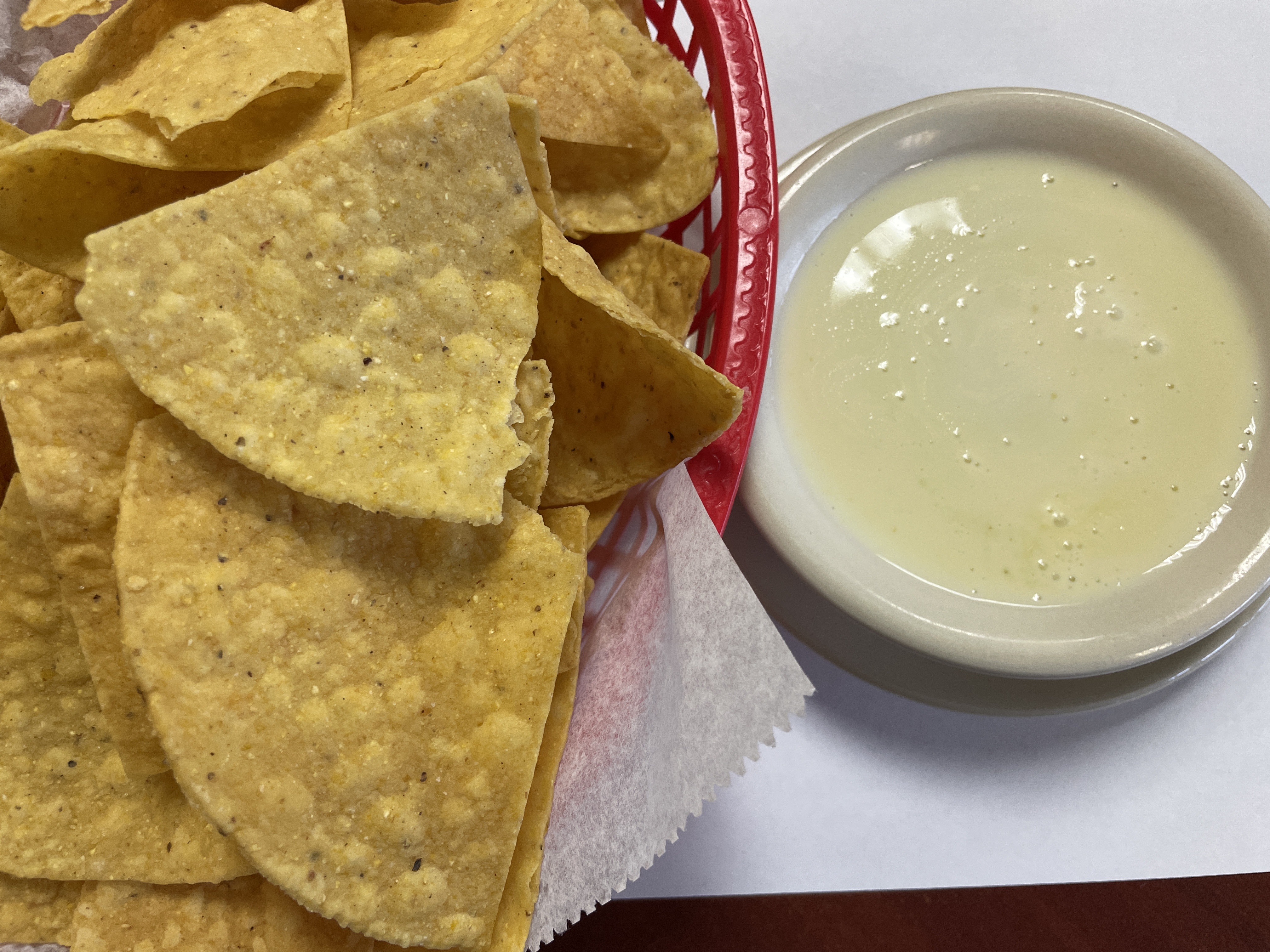 Order Cheese Dip and Chips food online from Oasis Mexican Grill store, Springdale on bringmethat.com