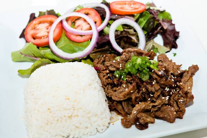 Order Grilled Beef with Lemongrass Steam Rice food online from Pho-Licious store, Arcadia on bringmethat.com
