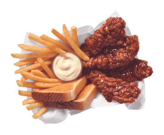 Order Honey BBQ Sauced & Tossed Chicken Strip Basket (4 pcs) food online from Dairy Queen Grill & Chill store, Indianapolis on bringmethat.com