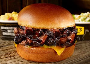 Order Brisket Burnt Ends Sandwich Plate food online from Dickey's Barbecue Pit store, Weatherford on bringmethat.com