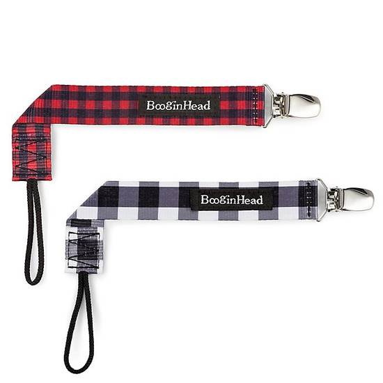 Order BooginHead® PaciGrip Plaid 2-Pack Pacifier Straps food online from Bed Bath & Beyond store, Daly City on bringmethat.com