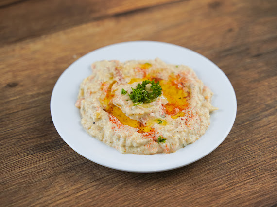 Order Baba Ghanoush food online from Dimassi's Mediterranean Buffet store, The Woodlands on bringmethat.com