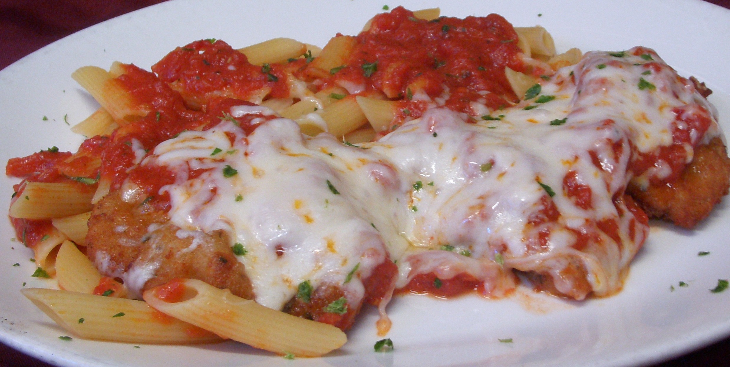 Order Veal Parmigiana food online from Dominic's Ristorante Italiano store, Cypress on bringmethat.com