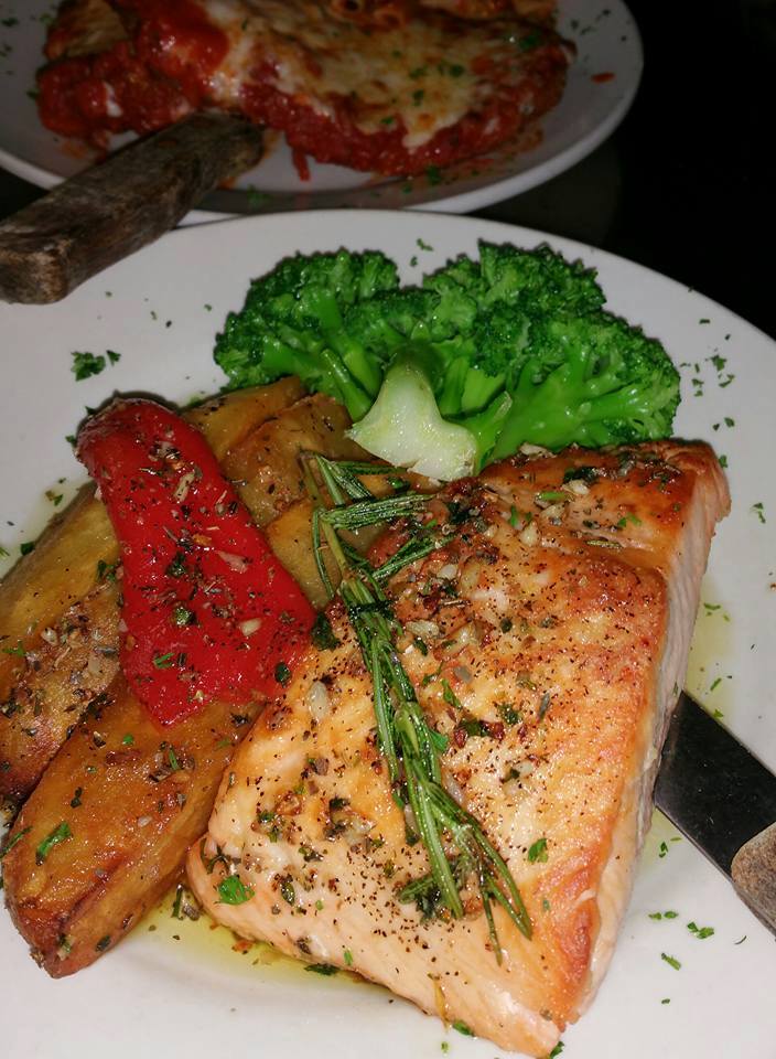 Order Salmon Vesuvio Dinner food online from La Gondola  store, Chicago on bringmethat.com