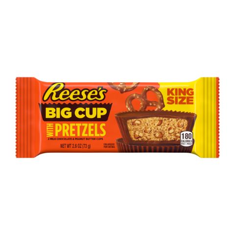 Order Reese's Big Cup with Pretzels Peanut Butter Cups King Size 2.6oz food online from 7-Eleven store, Northlake on bringmethat.com