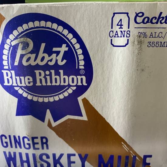 Order Pabst blue ribbon ginger whiskey  mule  food online from Campus Liquor store, Riverside on bringmethat.com