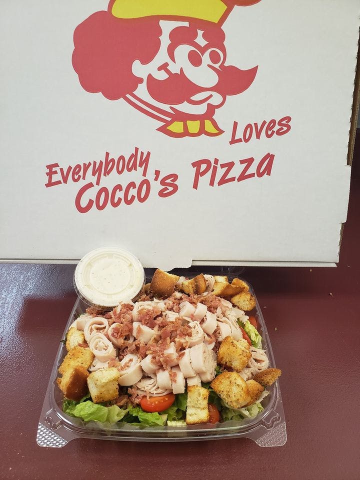 Order Turkey Club Salad - Salad food online from Coccos Pizza store, Springfield on bringmethat.com