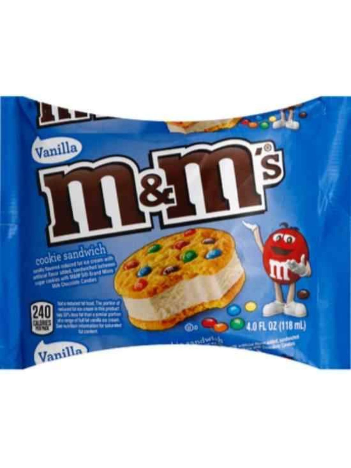 Order M&M's Vanilla Ice Cream Cookie Sandwich (4 oz) food online from Stock-Up Mart store, Los Angeles on bringmethat.com