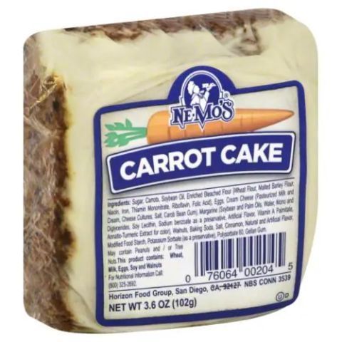 Order NeMos Cake Square Carrot 3oz food online from 7-Eleven store, Las Vegas on bringmethat.com