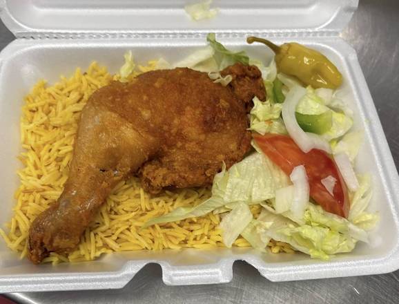 Order Mix Chicken Over Rice (2 pcs) food online from Kennedy Fried Chicken store, Monticello on bringmethat.com