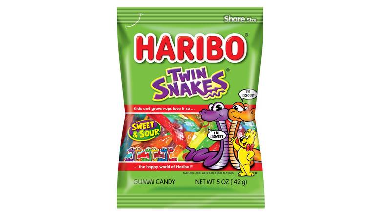 Order Haribo Gummi Candy Twin Snakes Sweet And Sour food online from Trumbull Mobil store, Trumbull on bringmethat.com