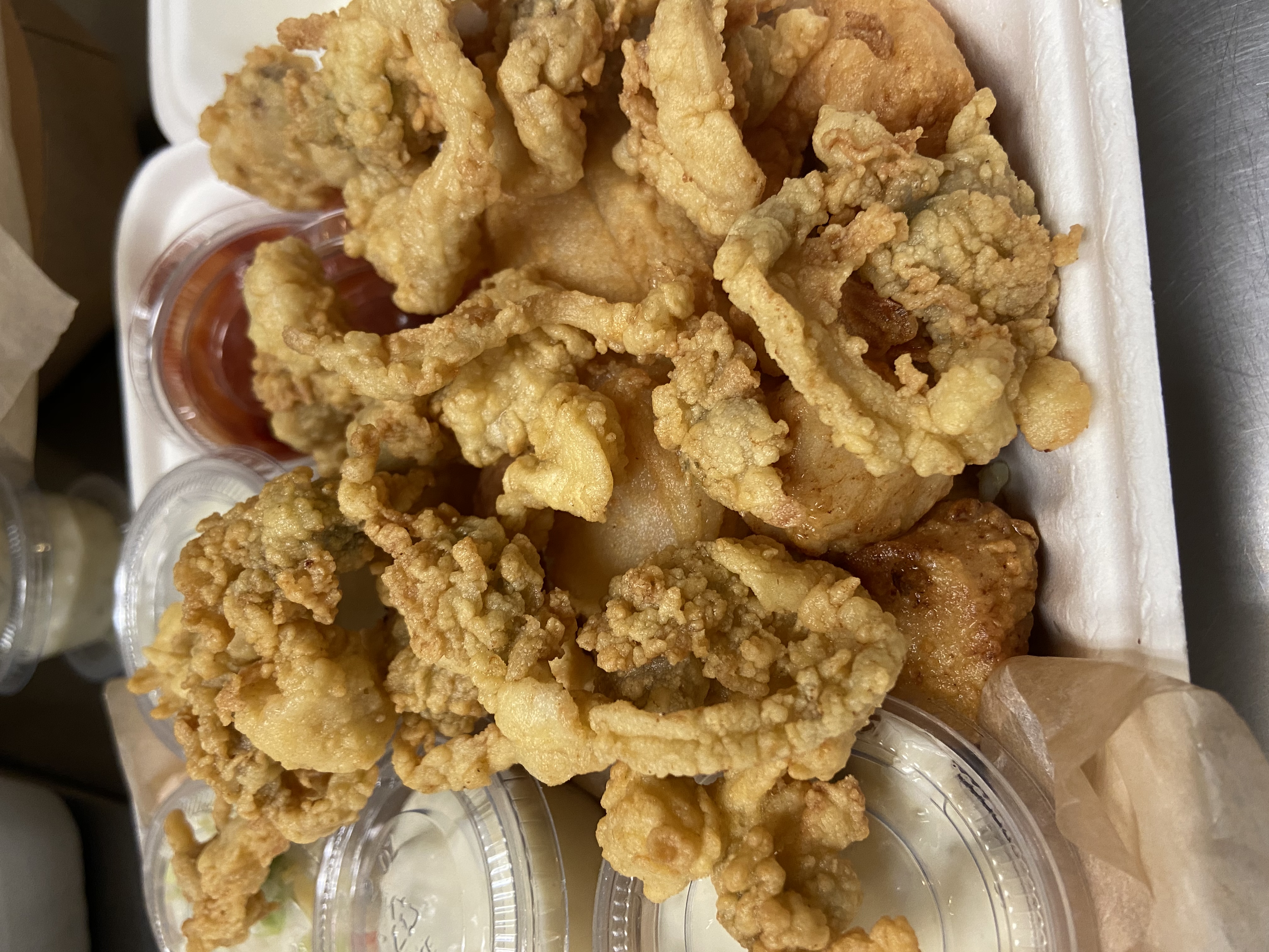 Order Fried Seafood Platter for 2 food online from Osterville Fish store, Barnstable on bringmethat.com