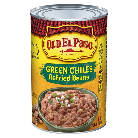 Order Old El Paso Green Chiles Refried Beans 16oz food online from Everyday Needs by Gopuff store, San Mateo on bringmethat.com