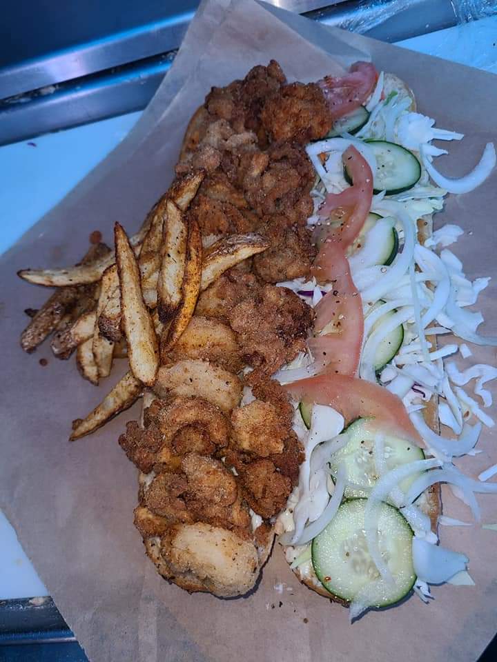 Order Shrimp Poboy Sandwichs  food online from Everything Between Bunzz store, Oakland on bringmethat.com