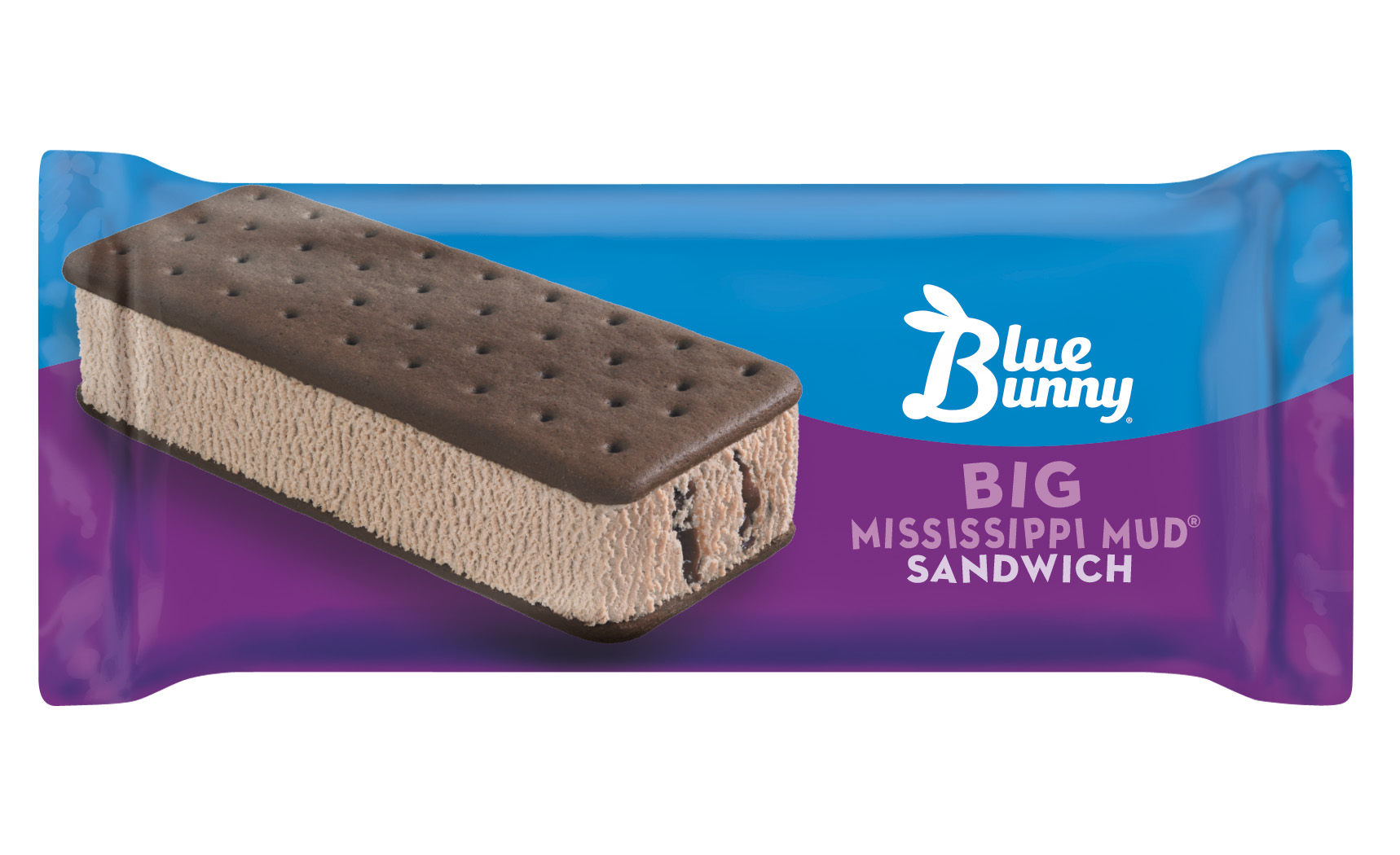 Order Blue Bunny Big Mississippi Mud® Sandwich  food online from Huck's store, St. Louis on bringmethat.com