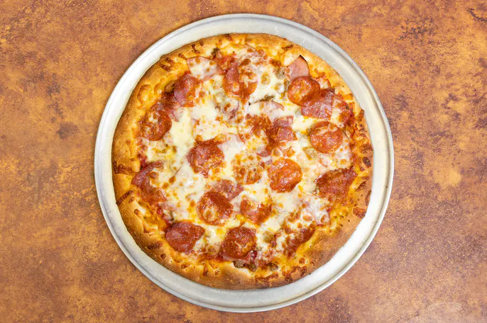 Order Meat Lovers Pizza food online from Flamin' Stone store, Spring on bringmethat.com