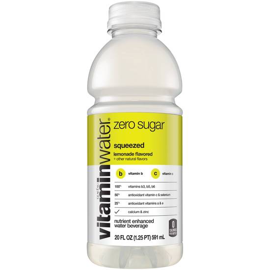 Order Vitaminwater Zero Sugar Squeezed, Electrolyte Enhanced Water W/ Vitamins, Lemonade Drink, 20 OZ food online from Cvs store, LOS ANGELES on bringmethat.com