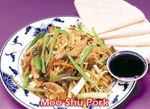 Order 125. Moo Shu Pork 木须肉 food online from He Rui store, Oklahoma City on bringmethat.com