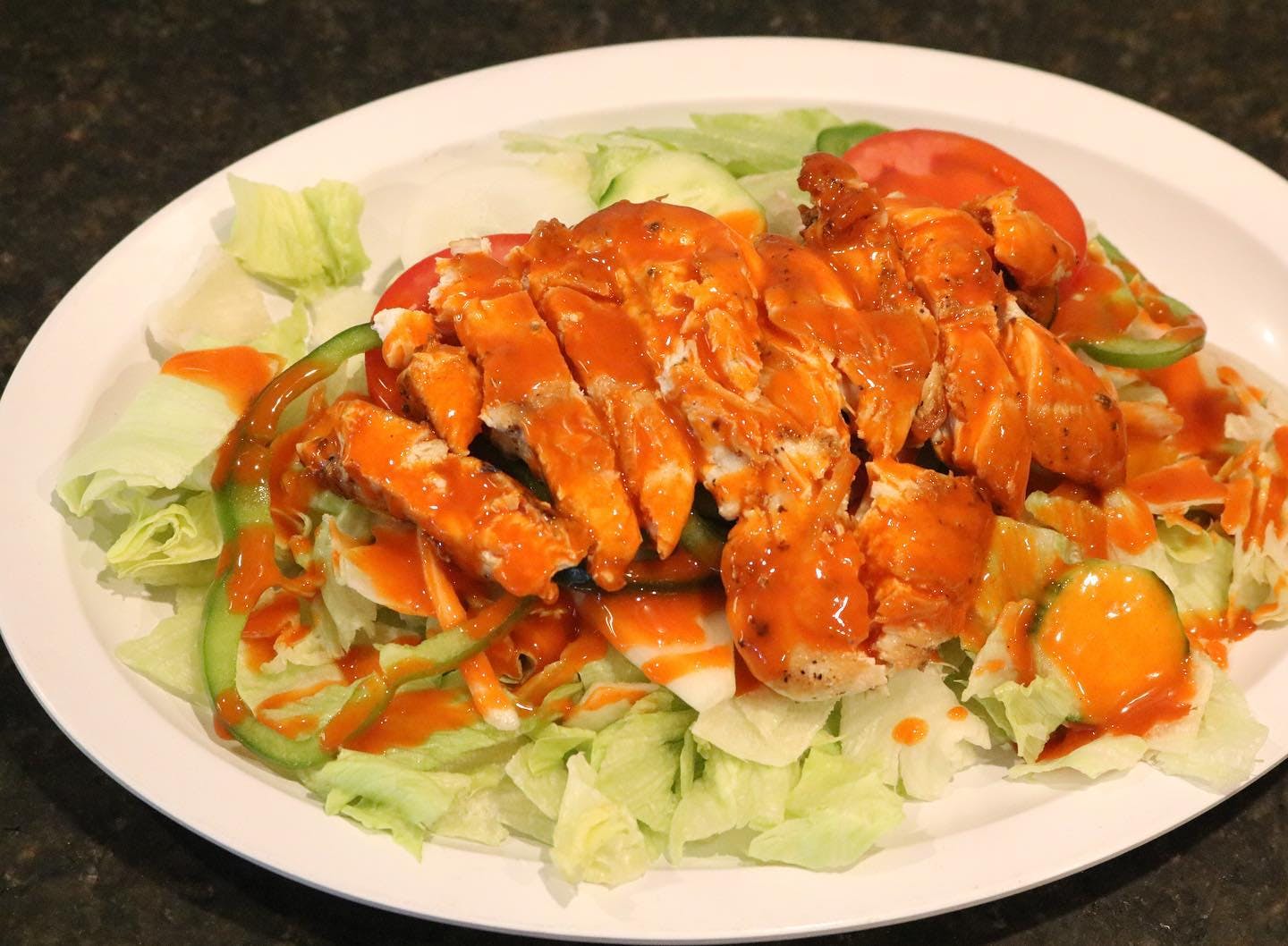 Order Buffalo Chicken Salad - Large food online from Bristol House Of Pizza store, Bristol on bringmethat.com