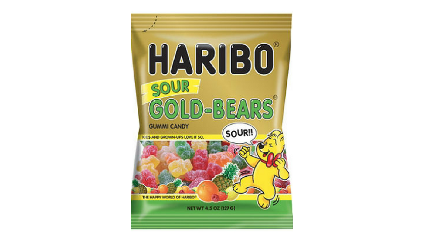 Order Haribo Sour Goldbears Gummi Candy 4.5 oz food online from Dimension Liquor store, Lake Forest on bringmethat.com