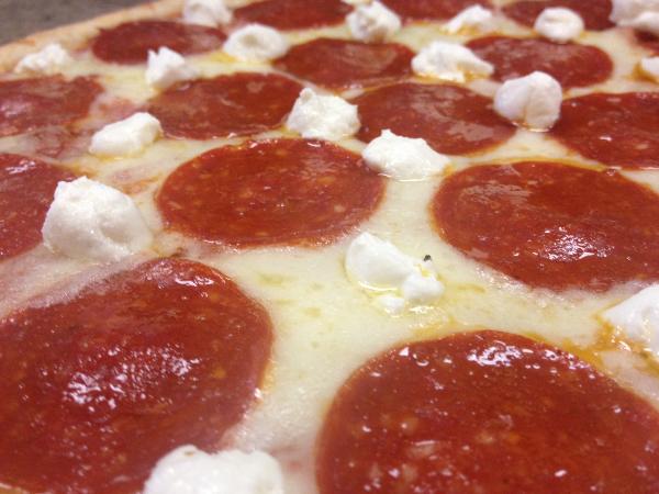 Order Pepperoni Goat Cheese Pizza food online from North End Pizza store, Los Angeles on bringmethat.com