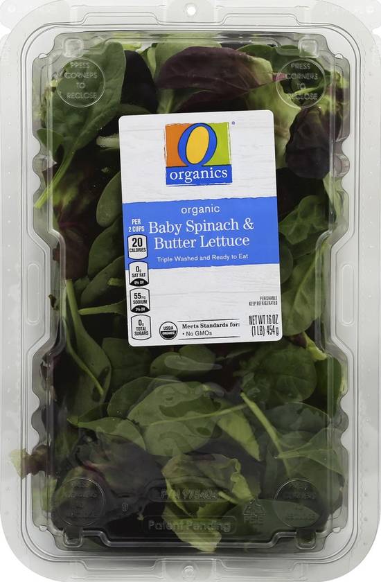 Order O Organics · Baby Spinach & Butter Lettuce (16 oz) food online from Albertsons store, Highland on bringmethat.com