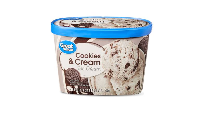 Order Great Value Cookies And Cream Ice Cream food online from Red Roof Market store, Lafollette on bringmethat.com