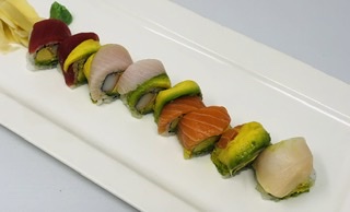 Order Rainbow Roll food online from Baumgart's Cafe store, Edgewater on bringmethat.com