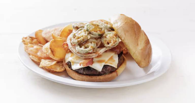 Order Sweet and Spicy Jalapeno Burger food online from Gator's Dockside store, Orlando on bringmethat.com