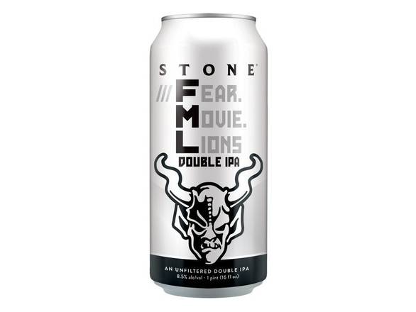 Order Stone ///Fear.Movie.Lions Hazy Double IPA - 6x 16oz Cans food online from Booze & Brews Liquor store, Burbank on bringmethat.com
