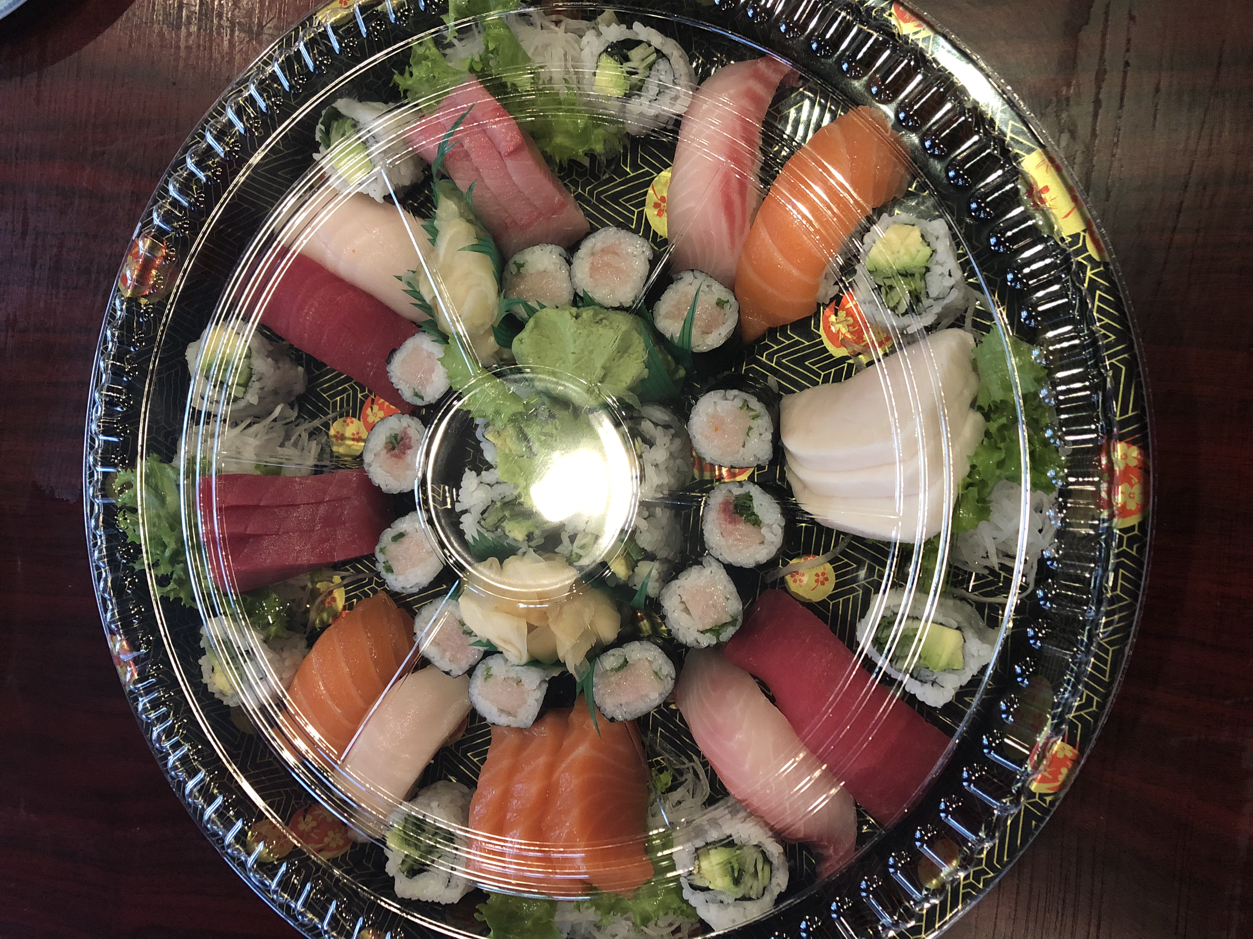 Order 2. Chefs Choice of Sushi and Sashimi Party Platter food online from Mama Wok North Potomac store, Rockville on bringmethat.com