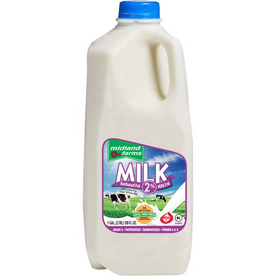 Order Midland Farms 2% Red Fat Milk food online from Pepack Sunoco store, Peapack on bringmethat.com