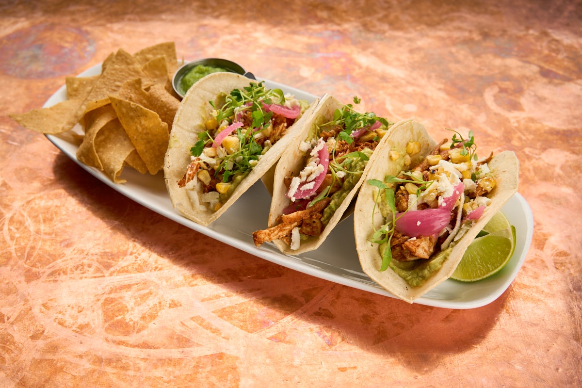 Order CHICKEN TINGA TACOS food online from City Works store, Frisco on bringmethat.com