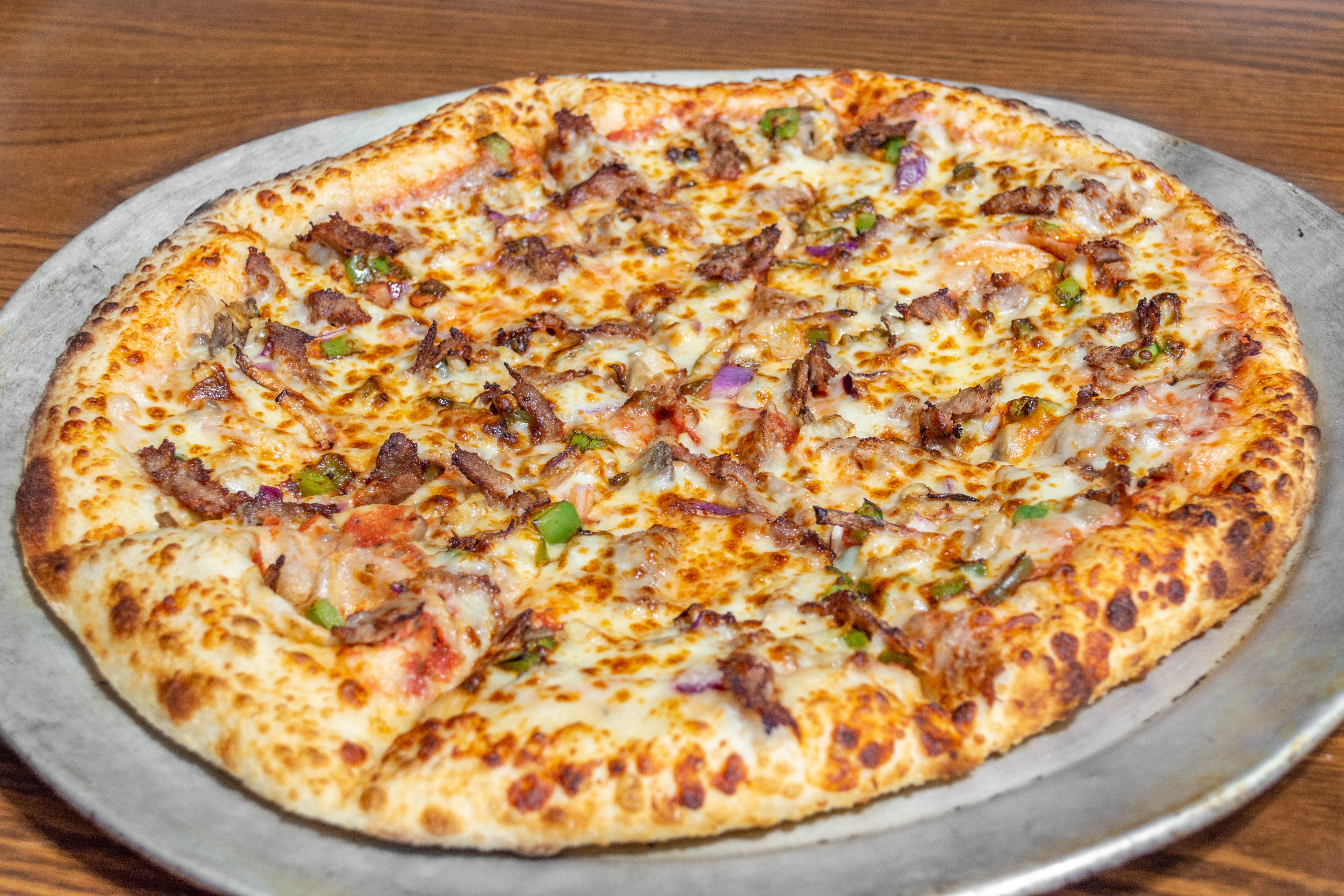 Order Mario's Pepper Steak Pizza - Small 10'' food online from Super Mario Pizza store, Knoxville on bringmethat.com