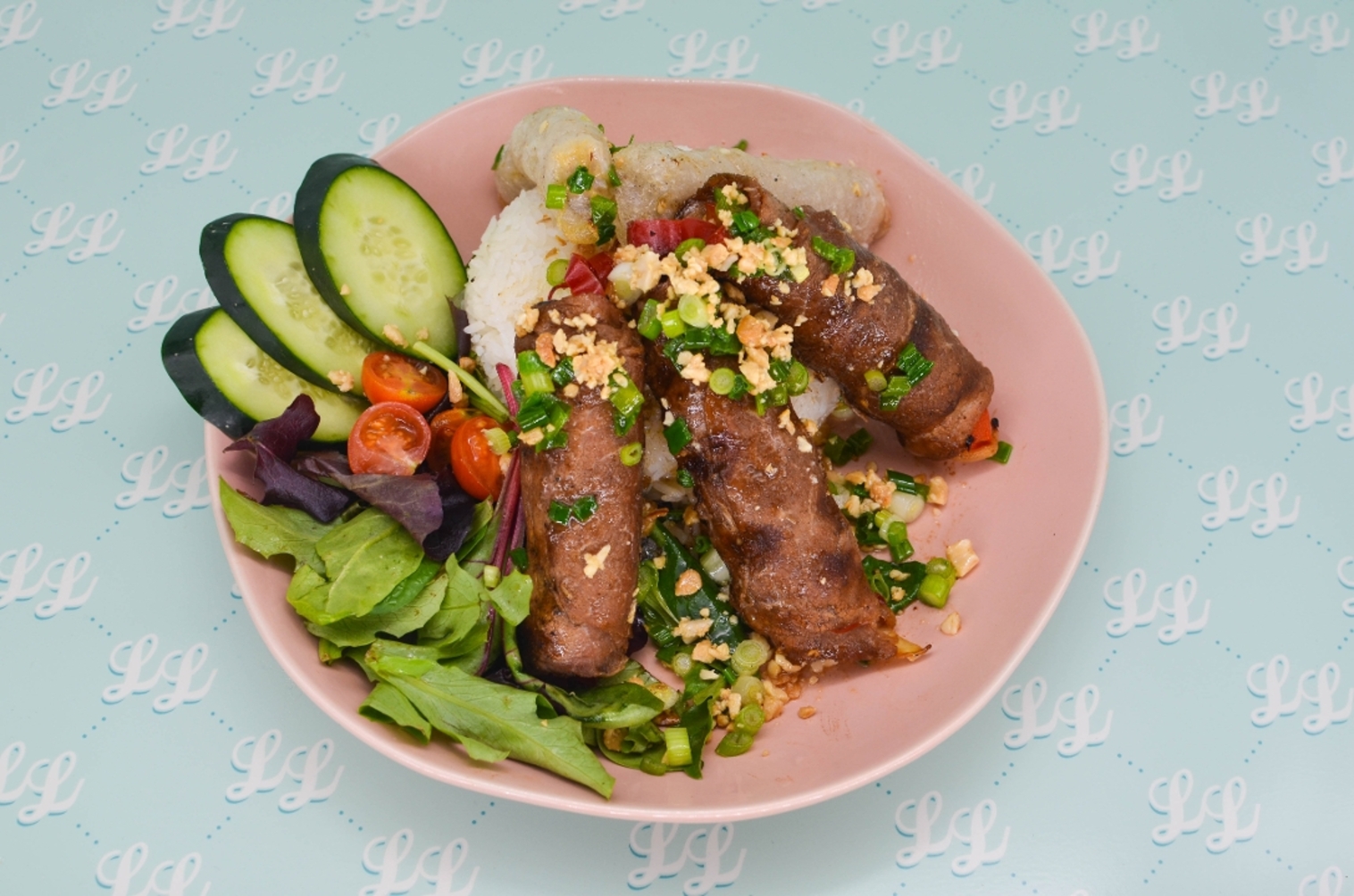 Order Rice Bowl - Steak Roll food online from Luc Lac Vietnamese Kitchen store, Portland on bringmethat.com