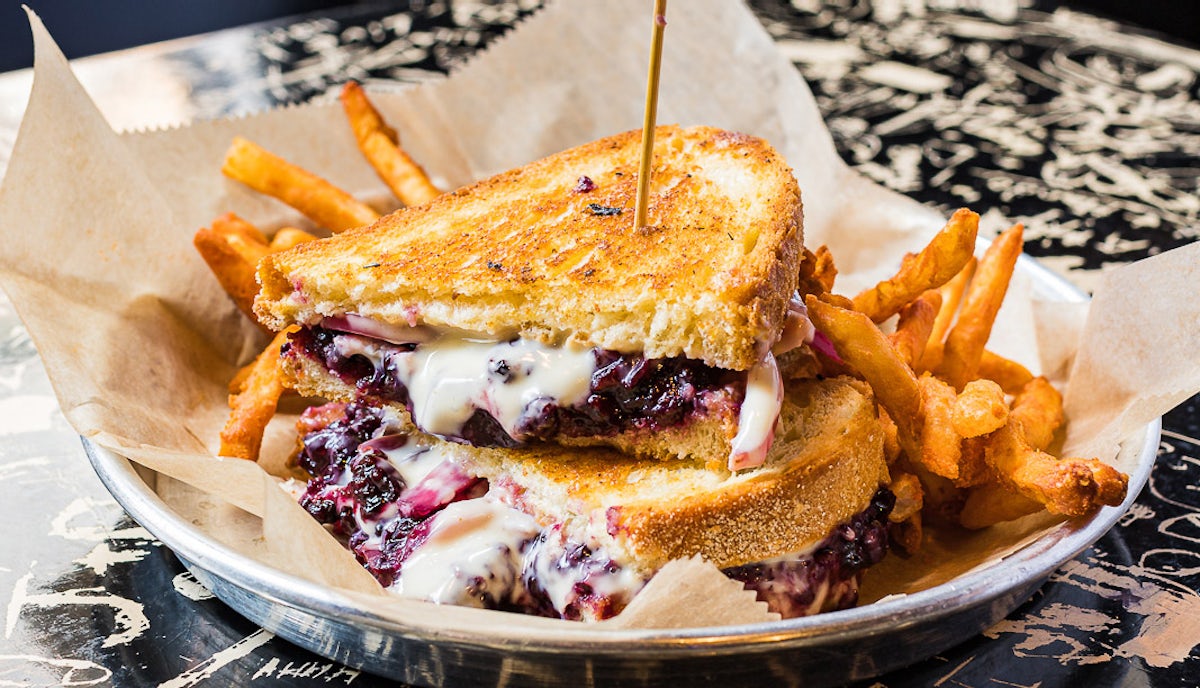 Order Blackberry Bacon Jam Grilled Cheese Sandwich (VT) food online from Stella's Lounge store, Grand Rapids on bringmethat.com