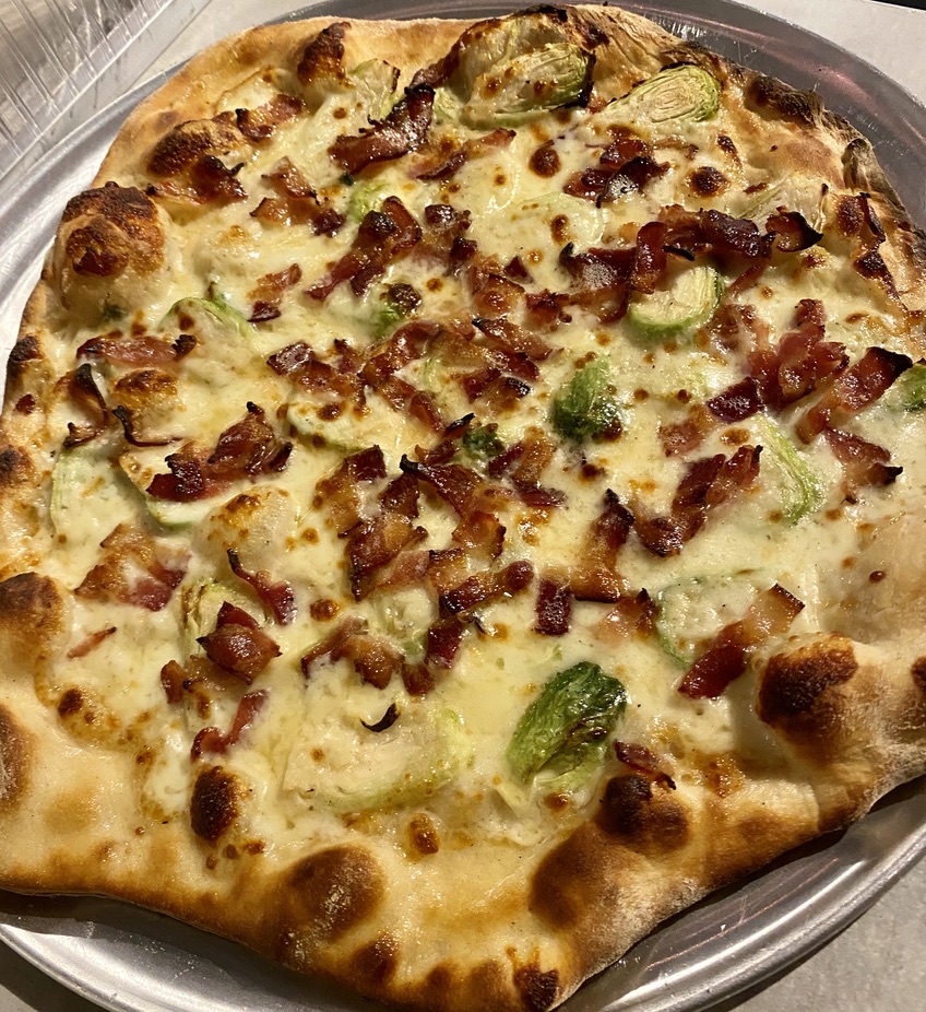 Order Friend from Brussels with Bacon Pizza food online from Twisted Gingers Brewing Co store, Philadelphia on bringmethat.com