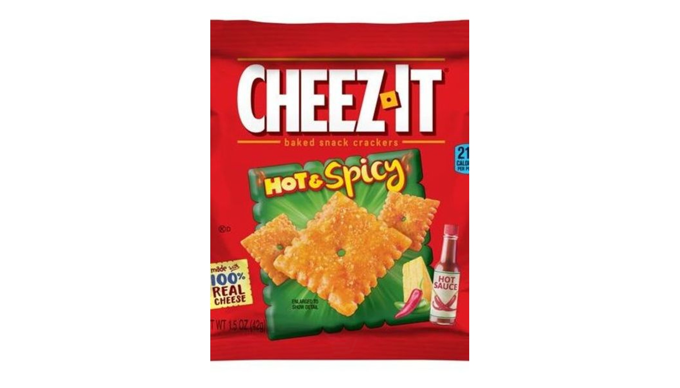 Order Cheez-It Baked Snack Crackers Hot & Spicy - Grab n' Go 3 oz Bag food online from JR Food Mart store, Camarillo on bringmethat.com