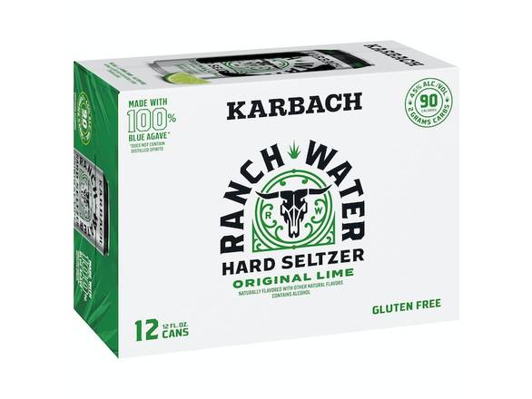 Order Karbach Brewing Co. Ranch Water Original Hard Seltzer - 12x 12oz Cans food online from Goody Goody Liquor Parent store, Dallas on bringmethat.com