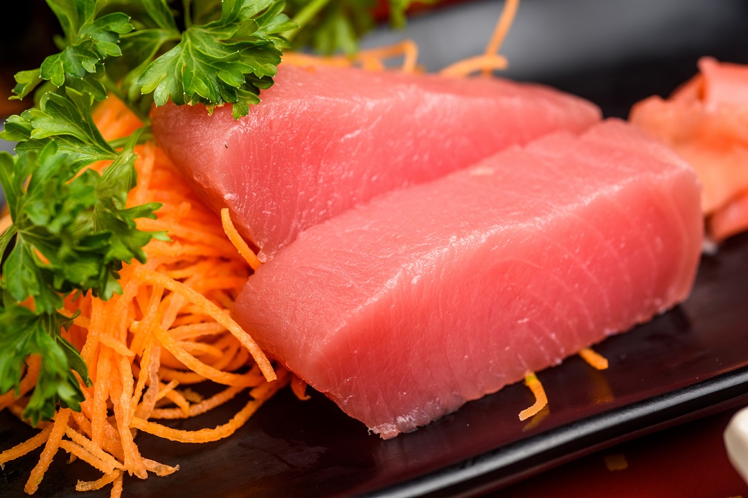 Order 2 Pieces Tuna Sashimi food online from Ling Sushi store, Topeka on bringmethat.com