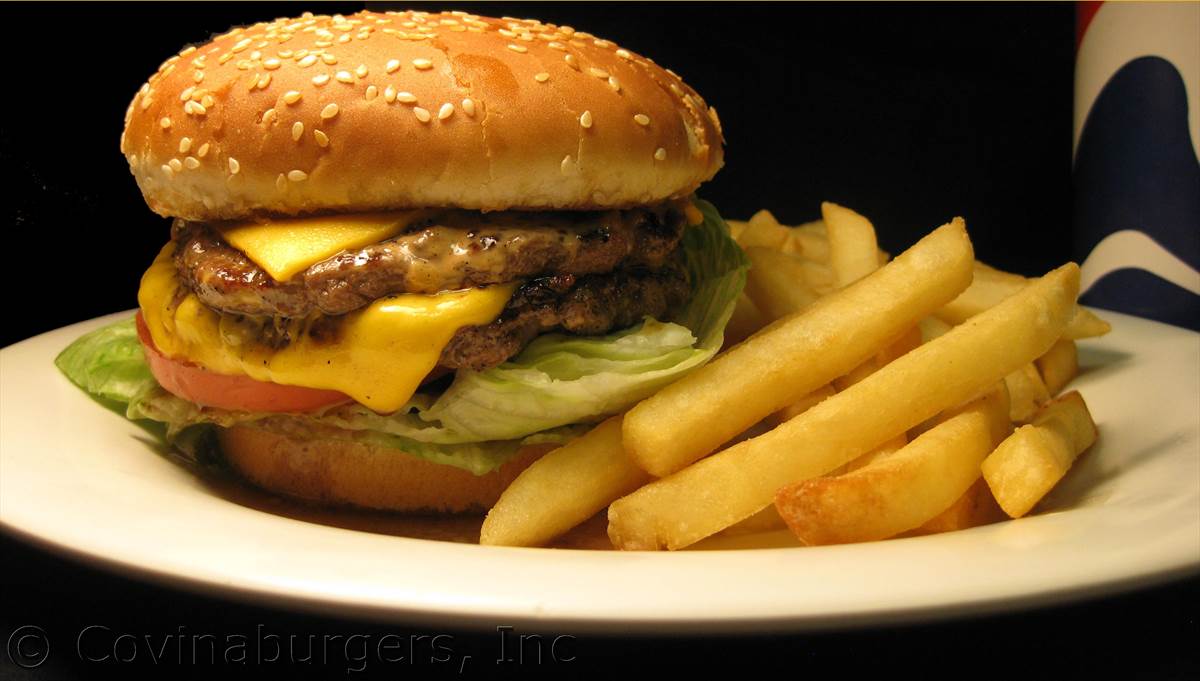 Order Double Cheese Burger food online from Covina Burgers store, Covina on bringmethat.com
